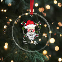 Cool Santa Crystal Glass Ornament Yo Ho Ho Skull Beard Sunglass TS09