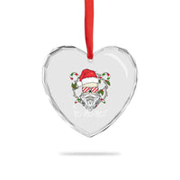 Cool Santa Heart Crystal Glass Ornament Yo Ho Ho Skull Beard Sunglass - Wonder Print Shop