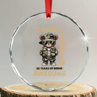 Cool Teddy Bear June 1976 50th Birthday Crystal Glass Ornament 50 Years Of Being Awesome Retro Streetwear Gift
