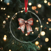 Coquette Bow Pumpkin American Football Crystal Glass Ornament Retro Thanksgiving Autumn Vibe TS02