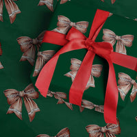 Coquette Bow Pumpkin American Football Wrapping Paper Roll Retro Thanksgiving Autumn Vibe