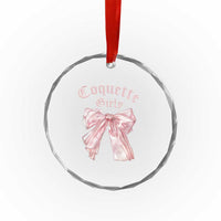 Coquette Girly Crystal Glass Ornament Pink Bow TS02