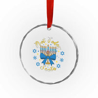 Coquette Hanukkah Menorah Bow Crystal Glass Ornament Not Today Santa Jewish Holiday Gift TS12