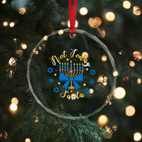 Coquette Hanukkah Menorah Bow Crystal Glass Ornament Not Today Santa Jewish Holiday Gift TS12