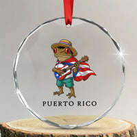 Coqui Frog Puerto Rico Crystal Glass Ornament Boricua Taino Island Pride