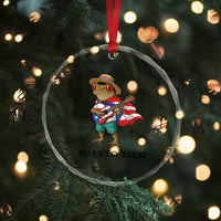 Coqui Frog Puerto Rico Crystal Glass Ornament Boricua Taino Island Pride