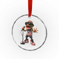 Coqui Puerto Rican Flag Crystal Glass Ornament Taino Boricua Frog Singing TS10