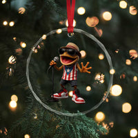 Coqui Puerto Rican Flag Crystal Glass Ornament Taino Boricua Frog Singing TS10