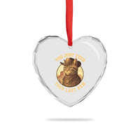 Cowboy Cat Heart Crystal Glass Ornament You Just Yeehaw Your Last Haw - Wonder Print Shop