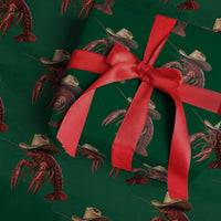 Cowboy Crawfish Wrapping Paper Roll Yeeclaw Western Country Seafood Lobster Cajun Lovers
