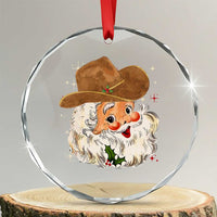 Cowboy Crystal Glass Ornament Santa Claus Vintage 90s Western Country Music Outfit TS10