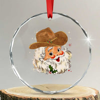 Cowboy Crystal Glass Ornament Santa Claus Vintage 90s Western Country Music Outfit TS10