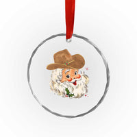 Cowboy Crystal Glass Ornament Santa Claus Vintage 90s Western Country Music Outfit TS10