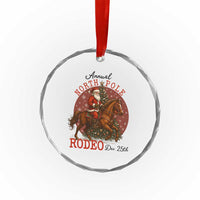 Cowboy Santa Christmas Crystal Glass Ornament Annual North Pole Rodeo Dec 25th TS14