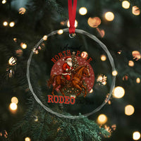 Cowboy Santa Christmas Crystal Glass Ornament Annual North Pole Rodeo Dec 25th TS14