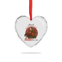 Cowboy Santa Christmas Heart Crystal Glass Ornament Annual North Pole Rodeo Dec 25th - Wonder Print Shop