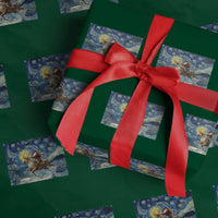 Cowboy Santa Starry Night Christmas Wrapping Paper Roll - Wonder Print Shop