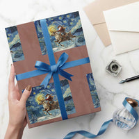 Cowboy Santa Starry Night Christmas Wrapping Paper Roll - Wonder Print Shop