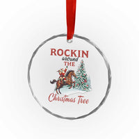 Cowboy Santa Western Christmas Crystal Glass Ornament Rockin Around The Xmas Tree - Wonder Print Shop