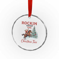 Cowboy Santa Western Christmas Crystal Glass Ornament Rockin Around The Xmas Tree TS14