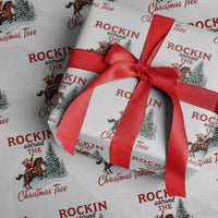 Cowboy Santa Western Christmas Wrapping Paper Roll Rockin Around The Xmas Tree - Wonder Print Shop