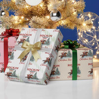 Cowboy Santa Western Christmas Wrapping Paper Roll Rockin Around The Xmas Tree - Wonder Print Shop
