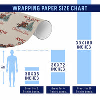 Cowboy Santa Western Christmas Wrapping Paper Roll Rockin Around The Xmas Tree - Wonder Print Shop