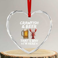 Crawfish Beer Lovers Heart Crystal Glass Ornament Funny Crawfish Cajun Seafood Festival Daddy Crawfish