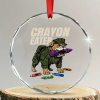Crayon Eater Crystal Glass Ornament Funny Bulldog Military Corps Proud Soldier Family TS10