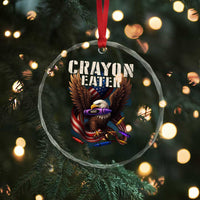 Crayon Eater Crystal Glass Ornament Funny Eagle 250th Anniversary Veterans Gifts - Wonder Print Shop