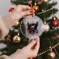 Crayon Eater Crystal Glass Ornament Funny Eagle 250th Anniversary Veterans Gifts - Wonder Print Shop
