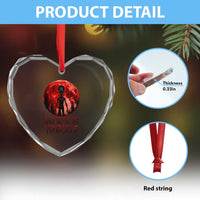 Creepy Alien Believe In Yourself Heart Crystal Glass Ornament Funny Blood Moon Sci-Fi Horror Graphic