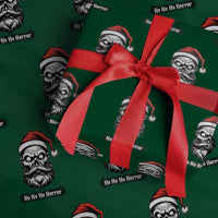 Creepy Christmas Skull Wrapping Paper Roll Ho Ho Ho Horror Santa Gothic Holiday - Wonder Print Shop
