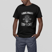 Funny Bike Hair Don't Care Bike Skull For Mens Boys T-Shirt - Wonder Print Shop