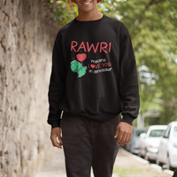 Valentine's Day Sweatshirt Rawr Means Love You in Dinosaur Cute Heart Ballon - Wonder Print Shop