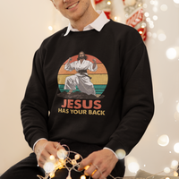 Jesus Has Your Back Jitsu Retro Christian Sweatshirt - Wonder Print Shop