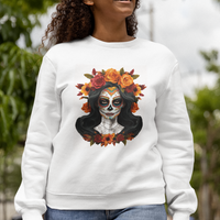 Day of the Dead Women Sweatshirt De Los Muertos Calavera La Catrina Sugar Skull Women - Wonder Print Shop
