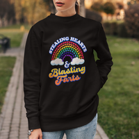 Valentine's Day Sweatshirt Stealing Hearts And Blasting Fart Funny Rainbow Heart - Wonder Print Shop