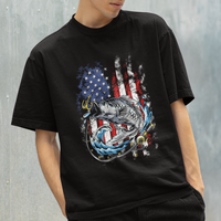 Funny Fishing T Shirt Fishing American Flag Vintage USA Bass Fisherman Gift - Wonder Print Shop