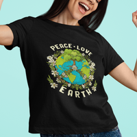 Earth Day T Shirt Peace Love Earth Happy Earth Day Plant More Trees Go Planet - Wonder Print Shop
