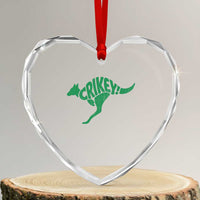 Crikey Australian Kangaroo Oz Slang Australia Heart Crystal Glass Ornament