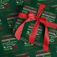 Crime Documentaries Ugly Christmas Wrapping Paper Roll Funny Horror Xmas Slaying Or Sleighing - Wonder Print Shop