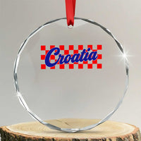 Croatia Crystal Glass Ornament Checkered Retro Hrvatska Zagreb Croatian