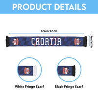 Croatia Football Personalized Soccer Scarf Glagolitic Script Checkerboard Sporty Style Away Color