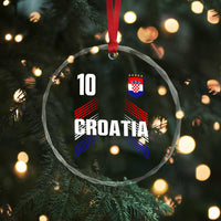 Croatia Soccer Sports Graphic Number 10 Jersey Style Crystal Glass Ornament Proud Croatian Football Fans Game Day Pride