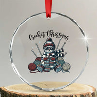 Crochet Christmas Crystal Glass Ornament Funny Snowman Crocheting Gift TS12