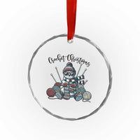 Crochet Christmas Crystal Glass Ornament Funny Snowman Crocheting Gift TS12