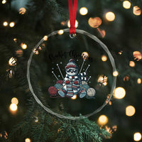 Crochet Christmas Crystal Glass Ornament Funny Snowman Crocheting Gift TS12