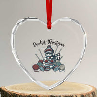Crochet Christmas Heart Crystal Glass Ornament Funny Snowman Crocheting Gift - Wonder Print Shop