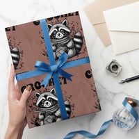 Crocheting Is Cheaper Than Therapy Wrapping Paper Roll Raccoon Yarn Lover - Wonder Print Shop